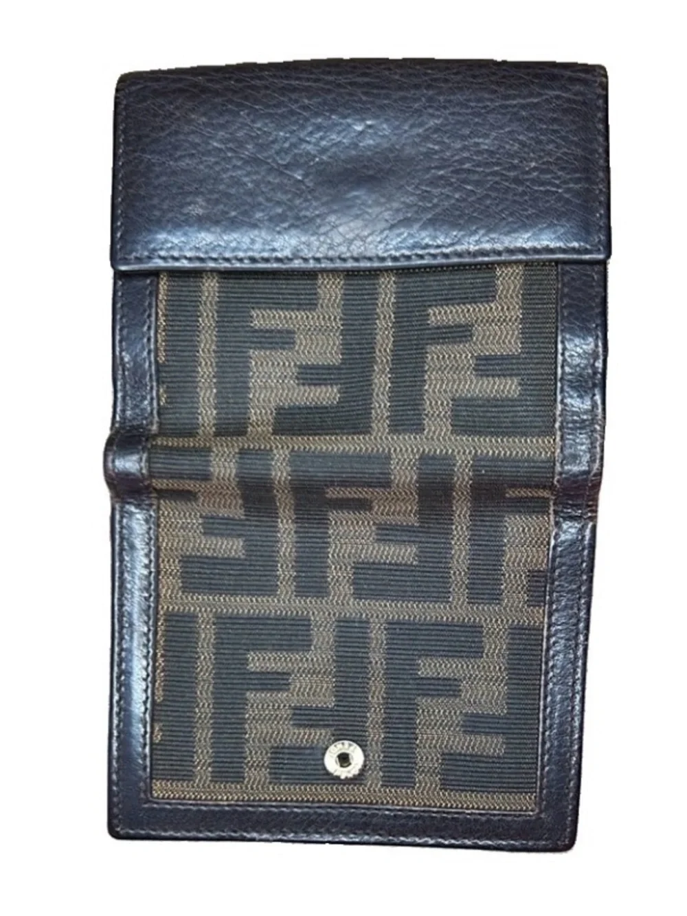 Fendi Zucca Canvas and Leather Small Wallet in Brown